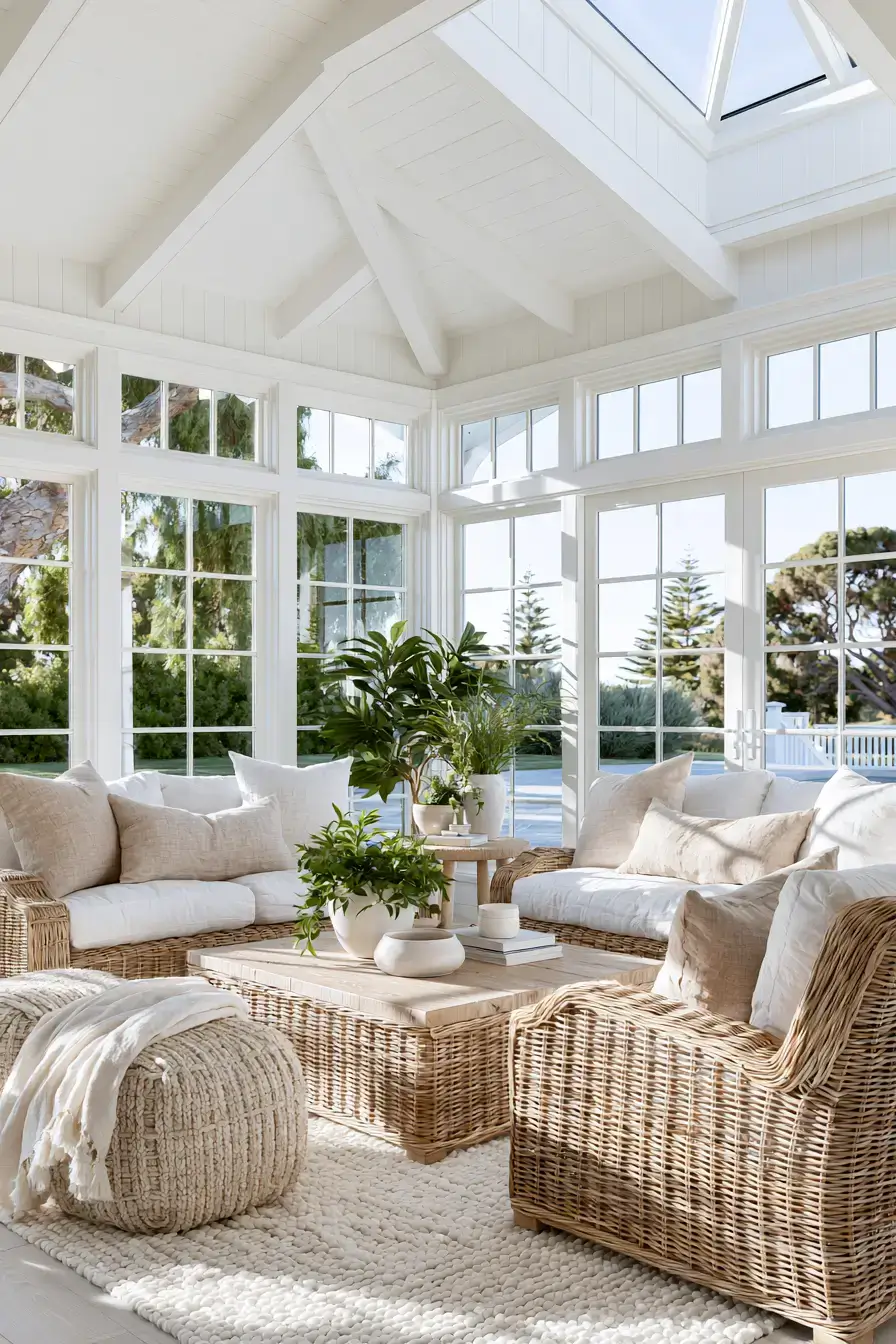 White Room Aesthetic 9 Coastal White Sunroom
