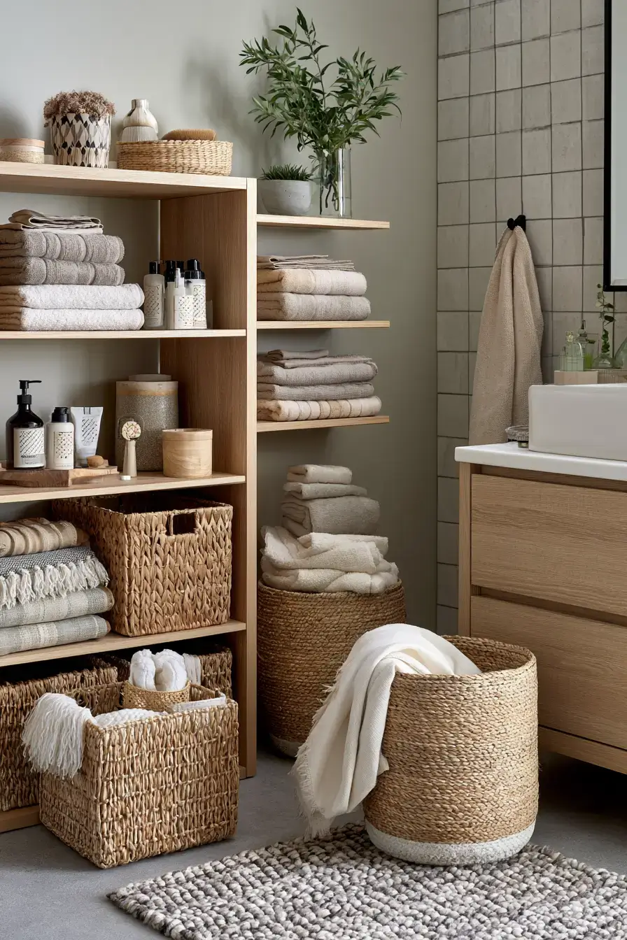 fall bathroom decor 9 Harvest Basket Storage