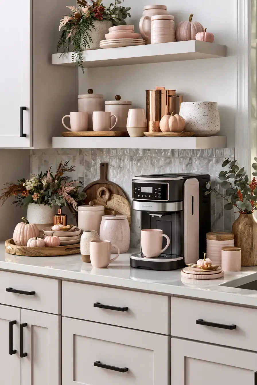 pink fall decor 9 Pink Coffee Corner