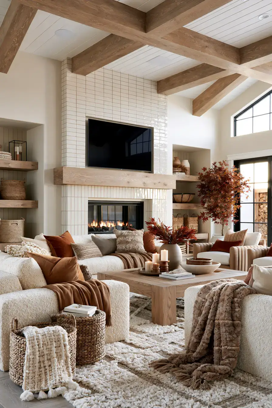 elegant fall decor 9 Upscale Fall Family Room