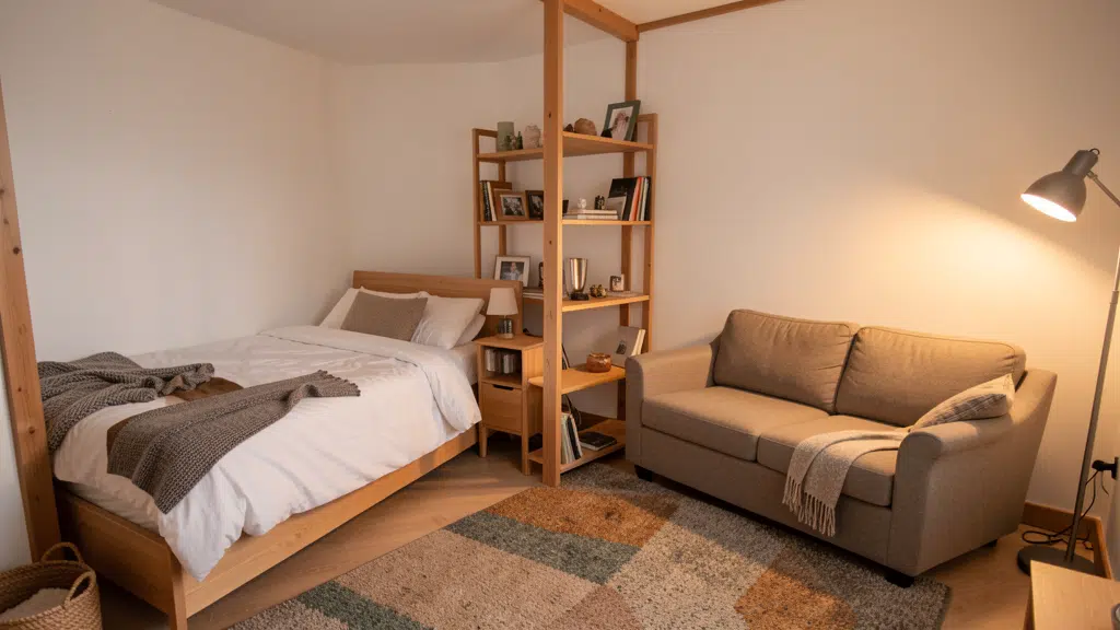 27 Bedsitter Arrangement Ideas That Make One Room Do the Work of Two bedsitter arrangement ideas
